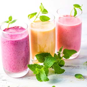 Colorful smoothies to drink after dental implant surgery in Westchase