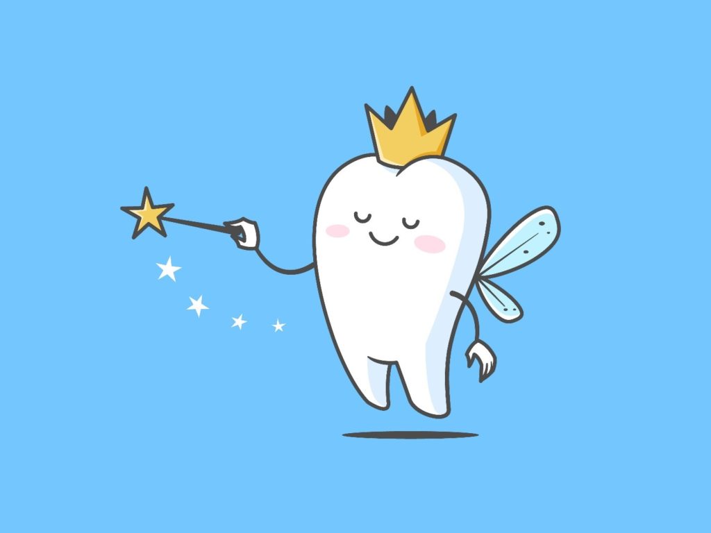 A cartoon image of the tooth fairy.